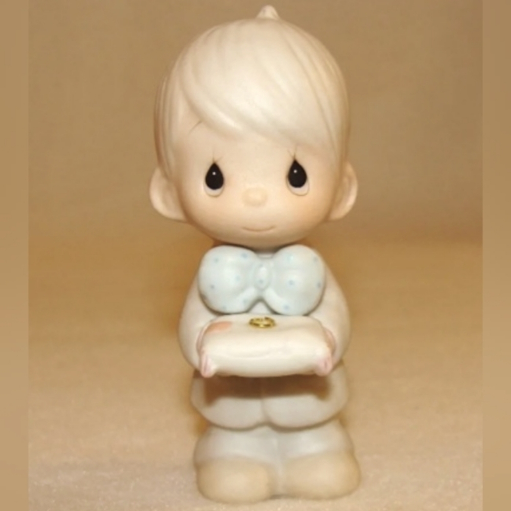 Precious Moments Porcelain Ring Bearer Novelty Collectible Figurine 3" NWT